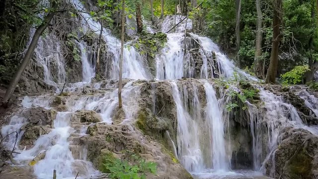 Close up view of forest waterfall at KRKA national park, Croatia