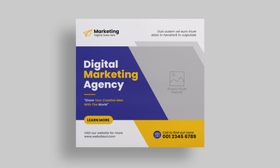 Digital Business Marketing Social Media Banner Square Flyer Template