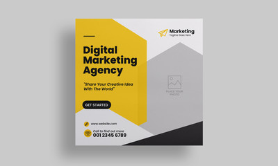 Digital Marketing Social Media Post Template with Square Flyer