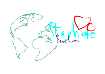 Stay at home save lives. Coronavirus Covid-19, quarantine motivational phrase.