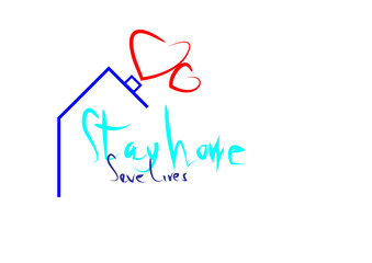 Stay at home save lives. Coronavirus Covid-19, quarantine motivational phrase.