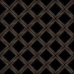 Gold and black pattern. Seamless luxury background