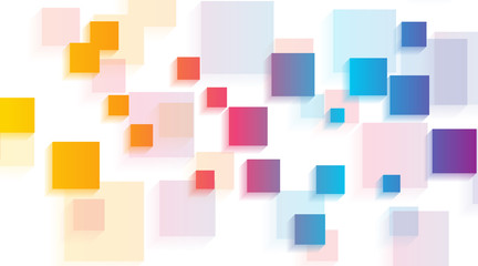 Fototapety  Kolorowe błyszczące kwadraty streszczenie technika geometryczne tło. Ilustracja wektorowa