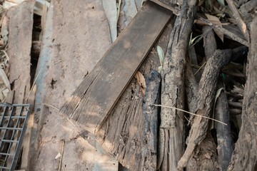 A pile of dry firewood