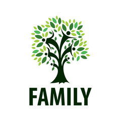 Obraz premium family logo tree people illustration design