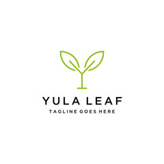 Creative modern Initial Y with nature Leaf sign logo design