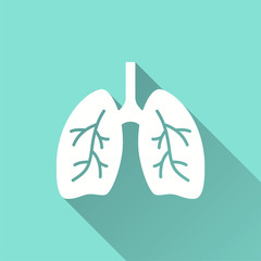 Human lungs icon for graphic and web design.