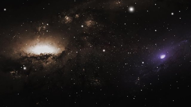 animation, Dark Space Scene with Nebula