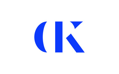 DK or KD and D or K Uppercase Letter Initial Logo Design, Vector Template