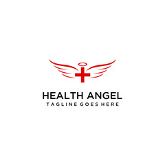 Creative luxury abstract health angel with her wings Logo icon Template