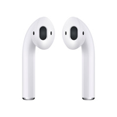 Wireless Earphones. Vector realistic illustration.