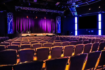 empty chairs in large Conference hall for Corporate Convention or Lecture