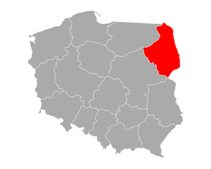 Karte von Podlaskie in Polen