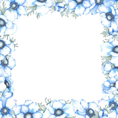 blue anemones background