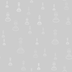 Seamless pattern of chess pieces king, queen and pawn. 3d frame illustration. Chess game concept. Polygonal art.