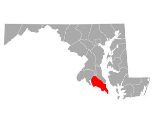 Karte von St Mary in Maryland