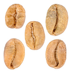 Fresh coffee beans isolated on white background. This has clipping path.