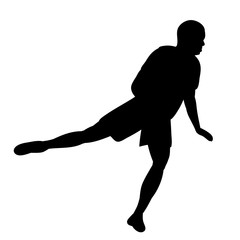 vector, white background, black silhouette male athlete