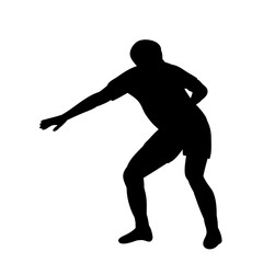 vector, on a white background, black silhouette of a man afraid