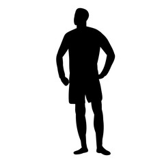 vector, on a white background, black silhouette of a man standing