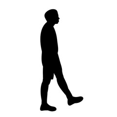 vector, on a white background, black silhouette of a man walking