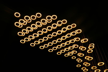 Abstract background with golden lights