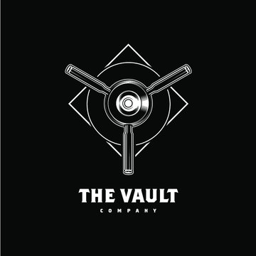 the vault logo design inspiration, Design element for logo, poster, card, banner, emblem, t shirt. Vector illustration