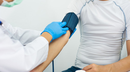 Close-up sphygmomanometer To check the blood pressure of patients.