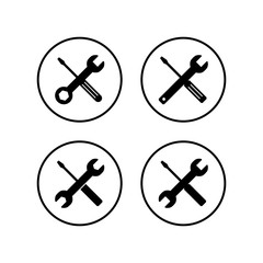 Repair icons set. Wrench and screwdriver icon. Settings vector icon. Maintenance