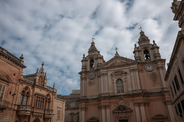 Fototapeta na wymiar The St. Paul’s Cathedral in Mdina, Malta