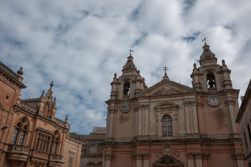 Fototapeta na wymiar The St. Paul’s Cathedral in Mdina, Malta