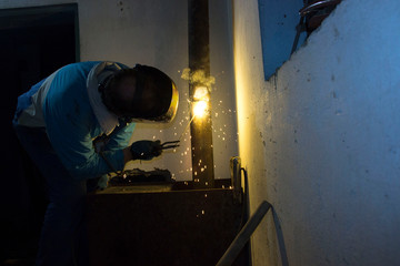 
Welding work performed by the welder in the frame arm, electrode holder, welding arc
