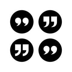 Quote icons set. Quote sign icon. Quotation mark symbol.