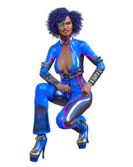 Fototapeta premium 3D comics cosplay anime woman.