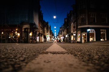 Fototapeta na wymiar Deserted street in Amsterdam