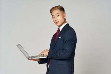 businessman working on laptop