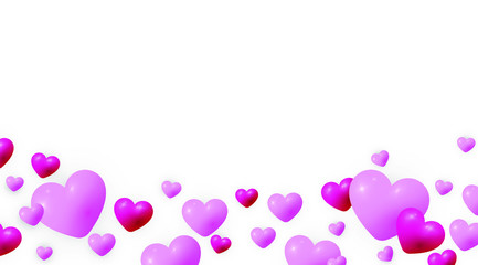 Happy Valentine's day background with heart and present composition for a trendy banner, poster or greeting card