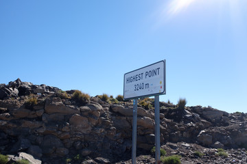 Highest point in Lesotho Highlands 