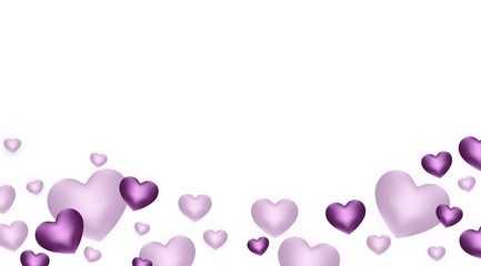 Happy Valentine's day background with heart and present composition for a trendy banner, poster or greeting card