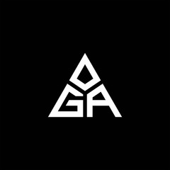 GA monogram logo with 3 pieces shape isolated on triangle