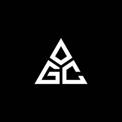 GC monogram logo with 3 pieces shape isolated on triangle