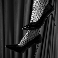 high heels shoes. Monochrome