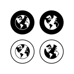 World map icons set. World icon vector