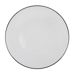 white plate white black border isolated on white background