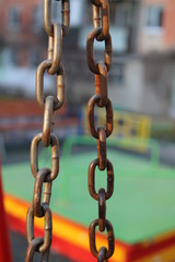 chain with metal rings on the platform