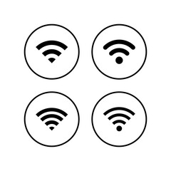 WIFI Icons set. signal vector icon. Wireless and wifi icon or sign for remote internet access