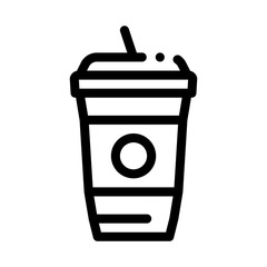 drink with straw icon vector. drink with straw sign. isolated contour symbol illustration