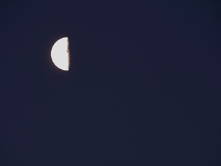 Half moon at night