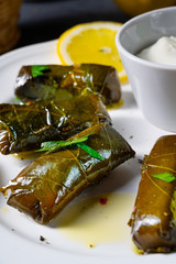 Dolmades - stuffed grape leaves the Greek way