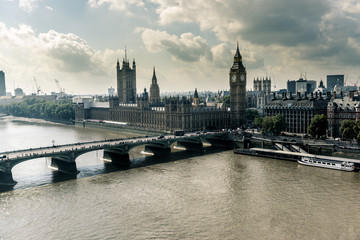 Fototapeta premium Westminster abbey and big ben and London City Skyline, United kingdom 
